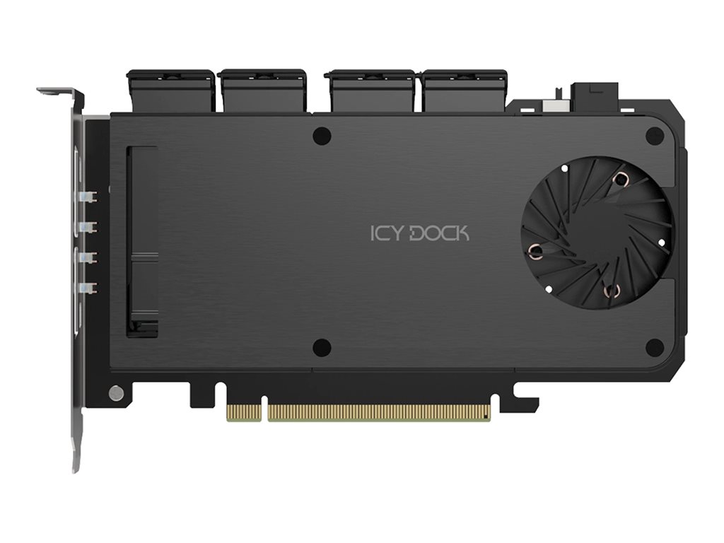 ICY DOCK MB204MP-B Mobile Rack Adapter für 4x M.2 NVMe SSD PCIe 5.0 x16 Schwarz