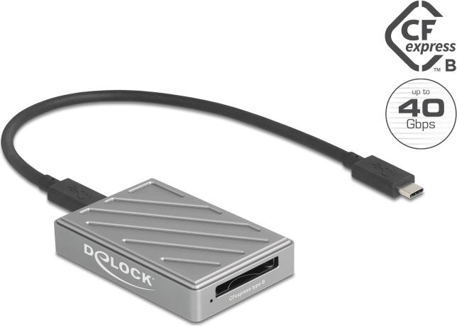 Delock 40 Gbps USB Type-C Card Reader für CFexpress Typ B Speicherkarten (91021)