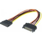 SATA Stromverlängerungskabel, SATA Stecker an SATA Buchse, 0,2 m Kabel dient zur Verlängerung der SATA Stromversorgung (147564)