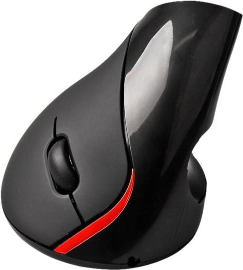 Ergonomische vertikale Maus, für Rechtshänder, wireless, schwarz verhindert unnatürliches Drehen des Armes, verhindert RSI-Syndrom (225125)