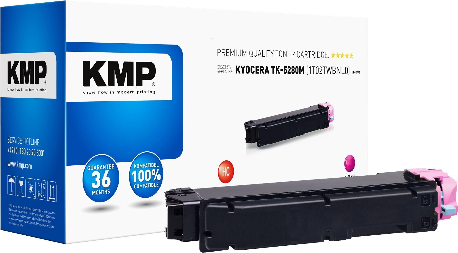 KMP K-T91 Tonerpatrone Kompatibel Magenta (Alternative zu Kyocera TK-5280M)