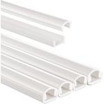 Hama Kabelkanal, 4 Stück, selbstklebend, halbrund, 100 x 1,1 x 1 cm, PVC, Weiß (00220980)