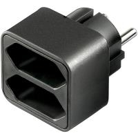 Wentronic Goobay Euro mehrfach Adapter, Schwarz - 2x Eurobuchse (51002)