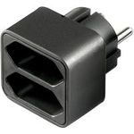 Wentronic Goobay Euro mehrfach Adapter, Schwarz - 2x Eurobuchse (51002)