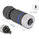 Delock M12 Steckverbinder A-kodiert 5 Pin Buchse zur Montage mit Schraubanschluss (60537)