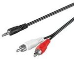 Wentronic Goobay 3,5mm-Klinke-/Cinch-Adapterkabel HQ, Schwarz, 0.5 m - Klinke 3,5 mm-Stecker (3-Pin, Stereo) > 2x Cinch-Stecker (Audio links/rechts) (51701)