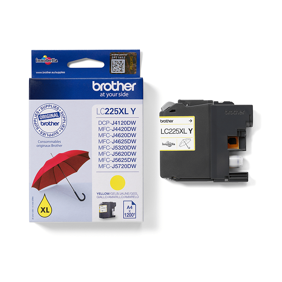 Brother LC225XLY Tintenpatrone XL 1.200 Seiten Gelb