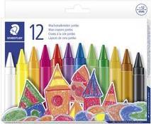 STAEDTLER Wachsmalkreide jumbo, 12er Kartonetu rund, Papiermanschette, Durchmesser: 12 mm, Länge: 122 mm, - 1 Stück (229 12 C12)