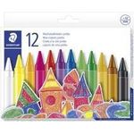STAEDTLER Wachsmalkreide jumbo, 12er Kartonetu rund, Papiermanschette, Durchmesser: 12 mm, Länge: 122 mm, - 1 Stück (229 12 C12)