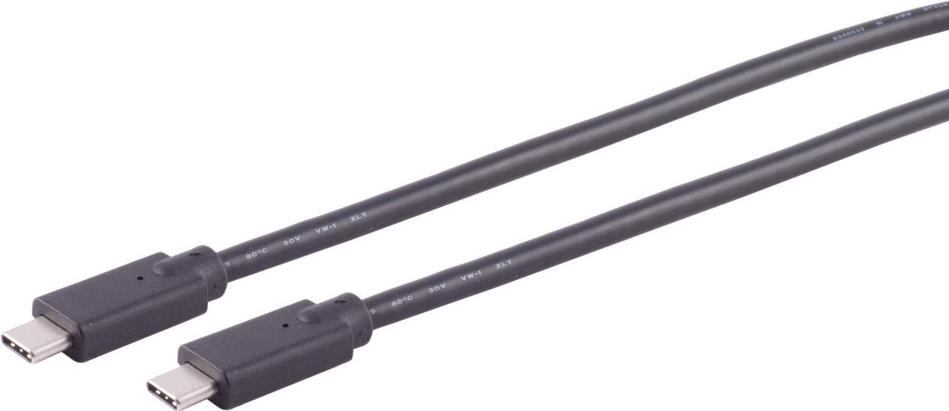 S-CONN S/CONN maximum connectivity USB Kabel Typ-C Verbindungskabel, 2.0, 100W, schwarz, 2,0m (13-28