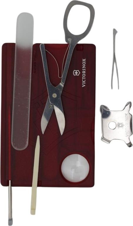 Victorinox V-0.72 40.T Taschenmesser Swiss Card, rot transparent (V-0.72 40.T)