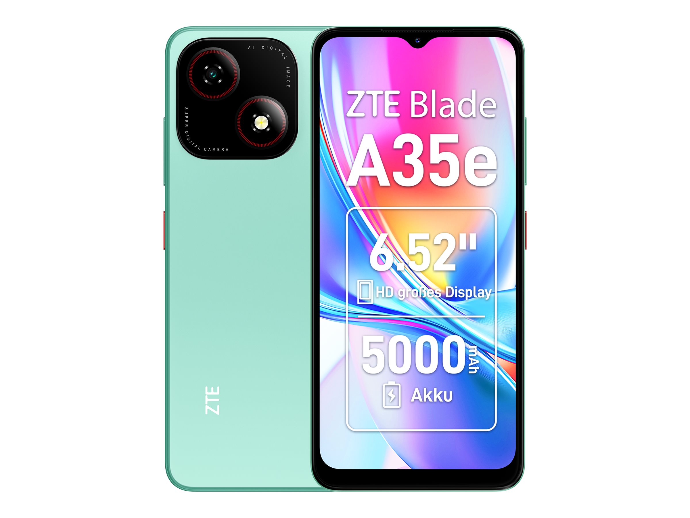 ZTE Blade A35e 6.52" 4G Smartphone 2 GB RAM 64 GB Grün