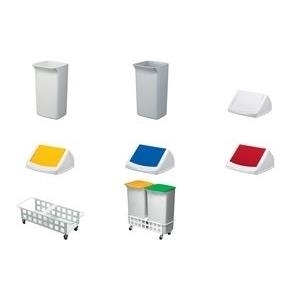 DURABLE Abfallbehälter SQUARE 40, rechteckig, weiß Abfall - und Wertstoffbehälter, Fassungsv