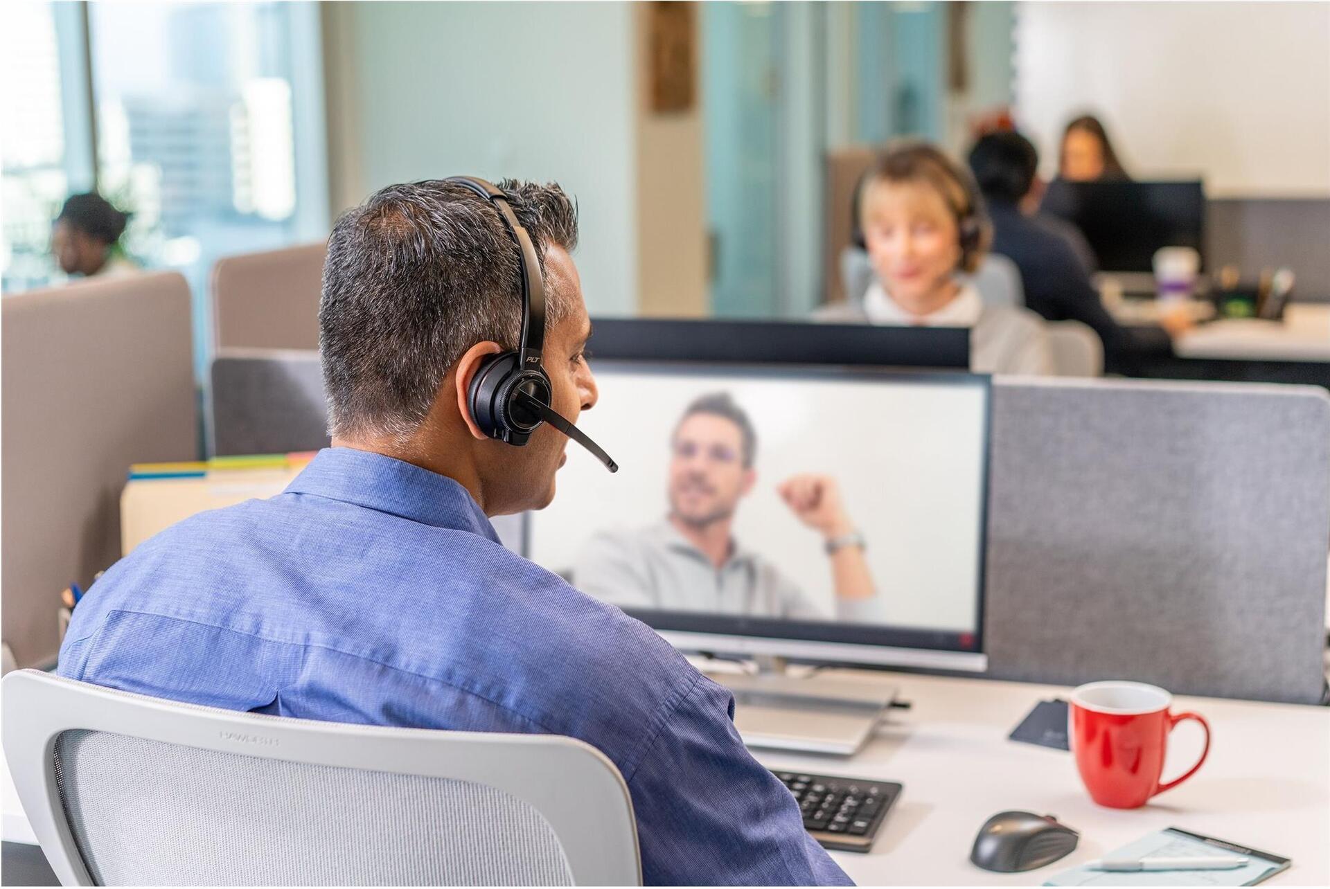 HP Poly Savi 8210 Office Headset DECT Bluetooth Schwarz