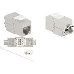LogiLink Keystone Modul Kat.8.1, Klasse I, geschirmt werkzeuglose Montage, RJ45 Kupplung, Klasse I 40G 2.000 MHz, - 1 Stück (NK4067)