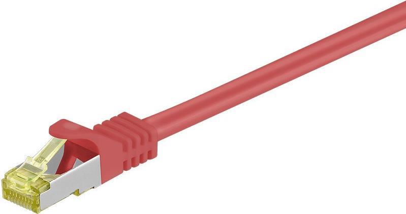 DSIT RJ45 Netzwerkkabel S/FTP (PiMF), mitCat.7 Rohkabel, Rot, 10m (DC-75-100)