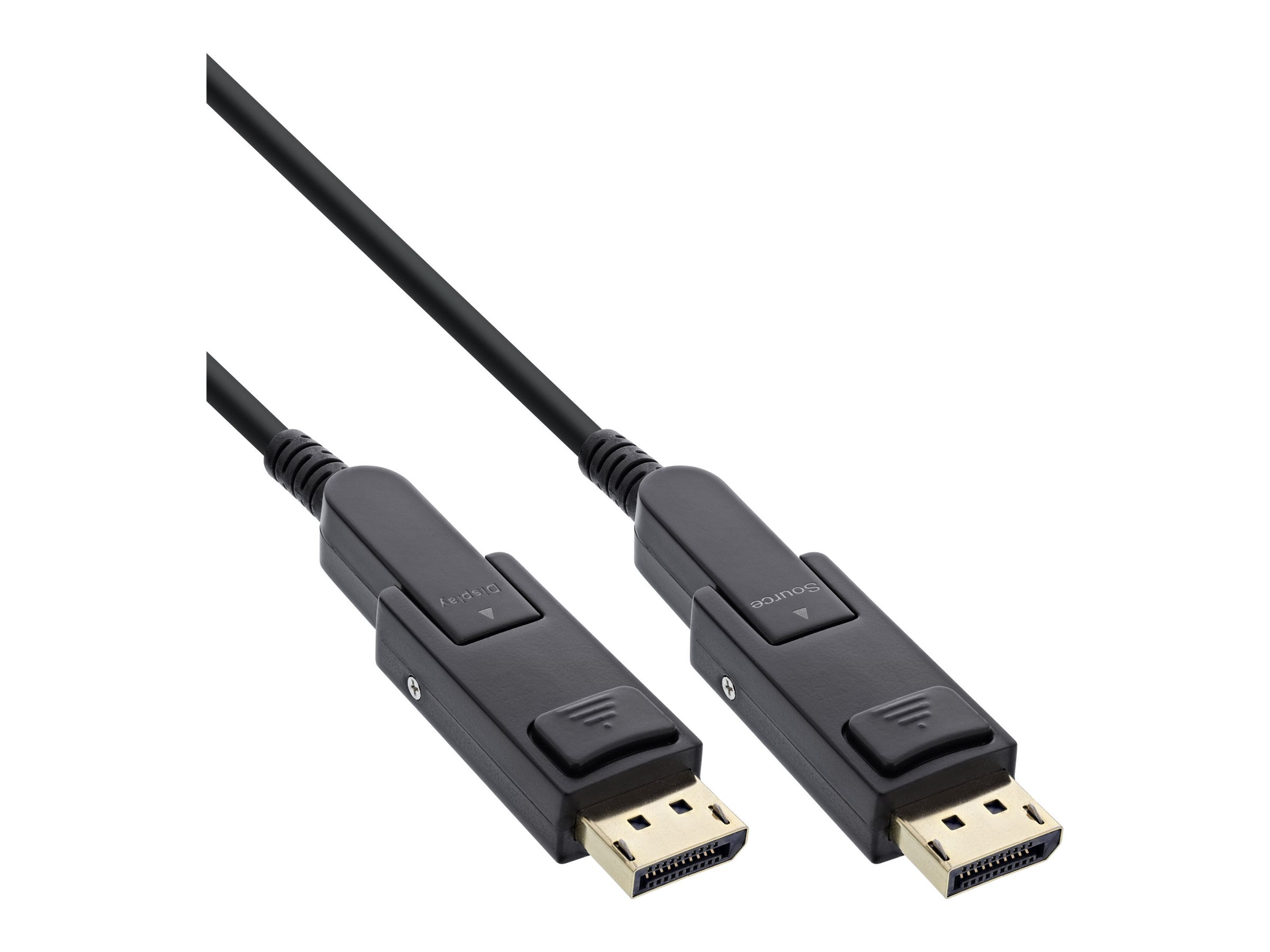 InLine DisplayPort 1.4 AOC Kabel 8K@60Hz 15 m abnehmbarer DisplayPort Stecker Schwarz