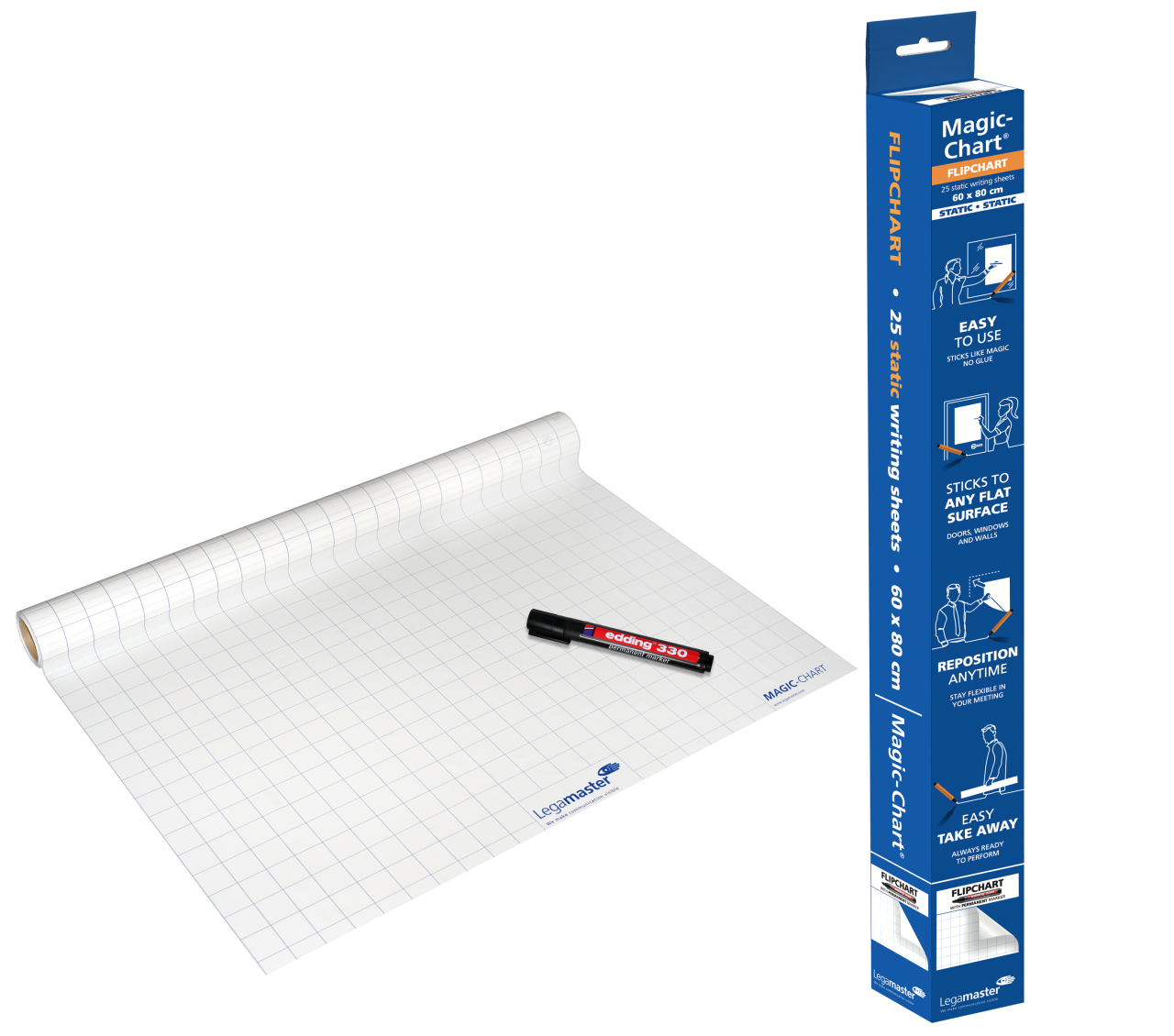 Legamaster Magic-Chart Flipchart-Pad 600 x 800 mm kariert weiß