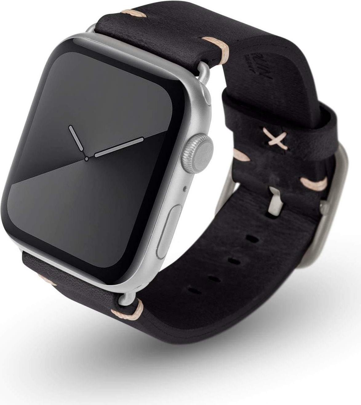 JT Berlin Watchband Alex Vintage | Apple Watch Ultra/42/44/45mm | schwarz - Aluminium silber | M/L | 10709 (10709)