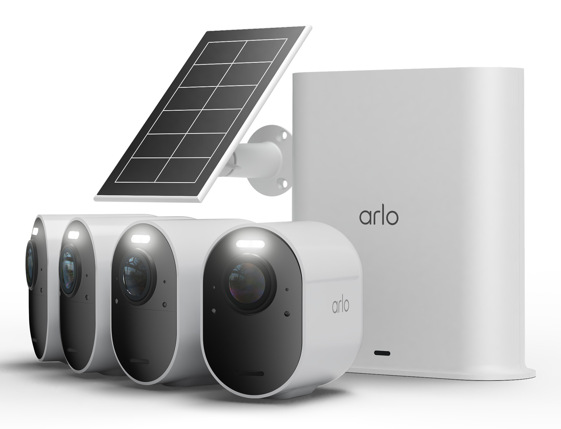 Arlo Ultra 3 4K Netzwerk-Überwachungskamera 4er-Set mit Solarpanel