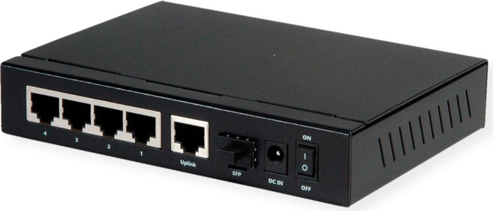 ROLINE 21.14.3524 Gigabit Ethernet Switch PoE+ 6 Ports Schwarz