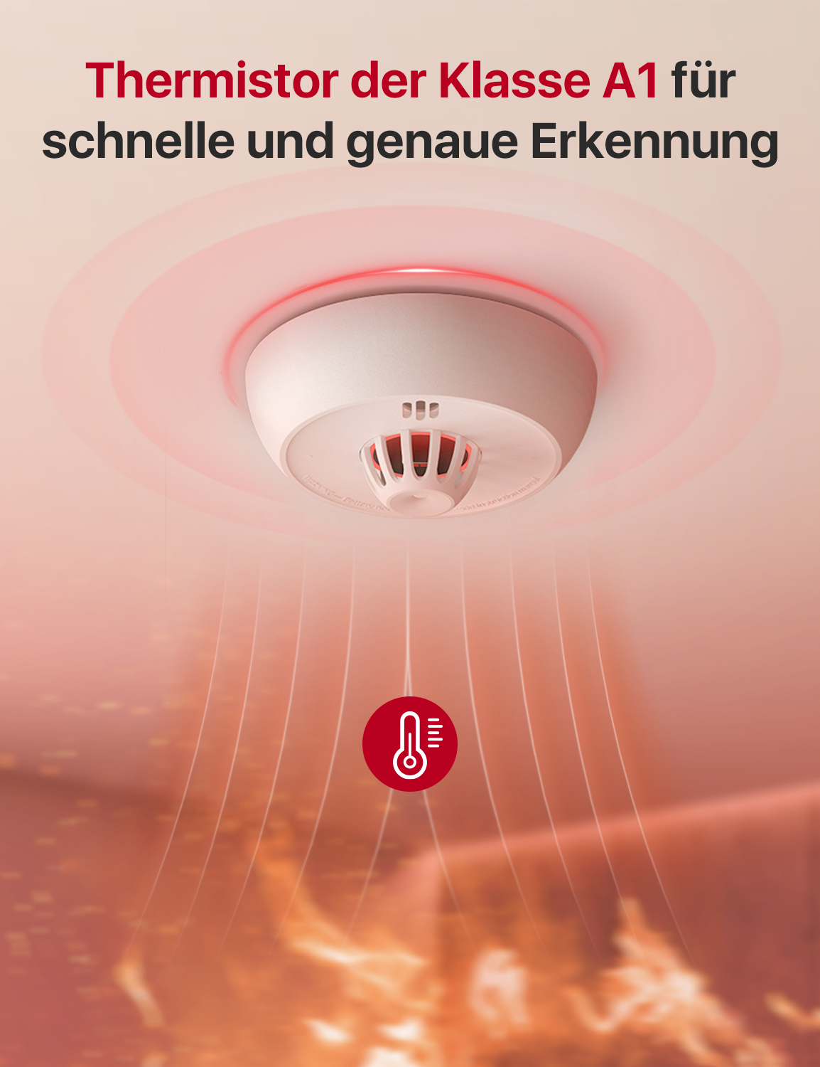 X-Sense Hitzemelder XH02-M Kabellos Vernetzt 500 m 85 dB Lithium Weiß