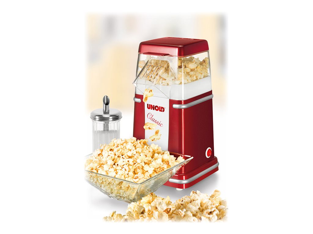 UNOLD 48525 Popcornmaker 900 W Metallic-Rot/Silber/Weiß