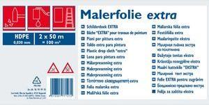WESTEX Malerplane, HDPE, 30 my, transparent, 2 x 50 m starke, reißfeste Plane zum Schutz des Untergrunds vor - 1 Stück (96949910)