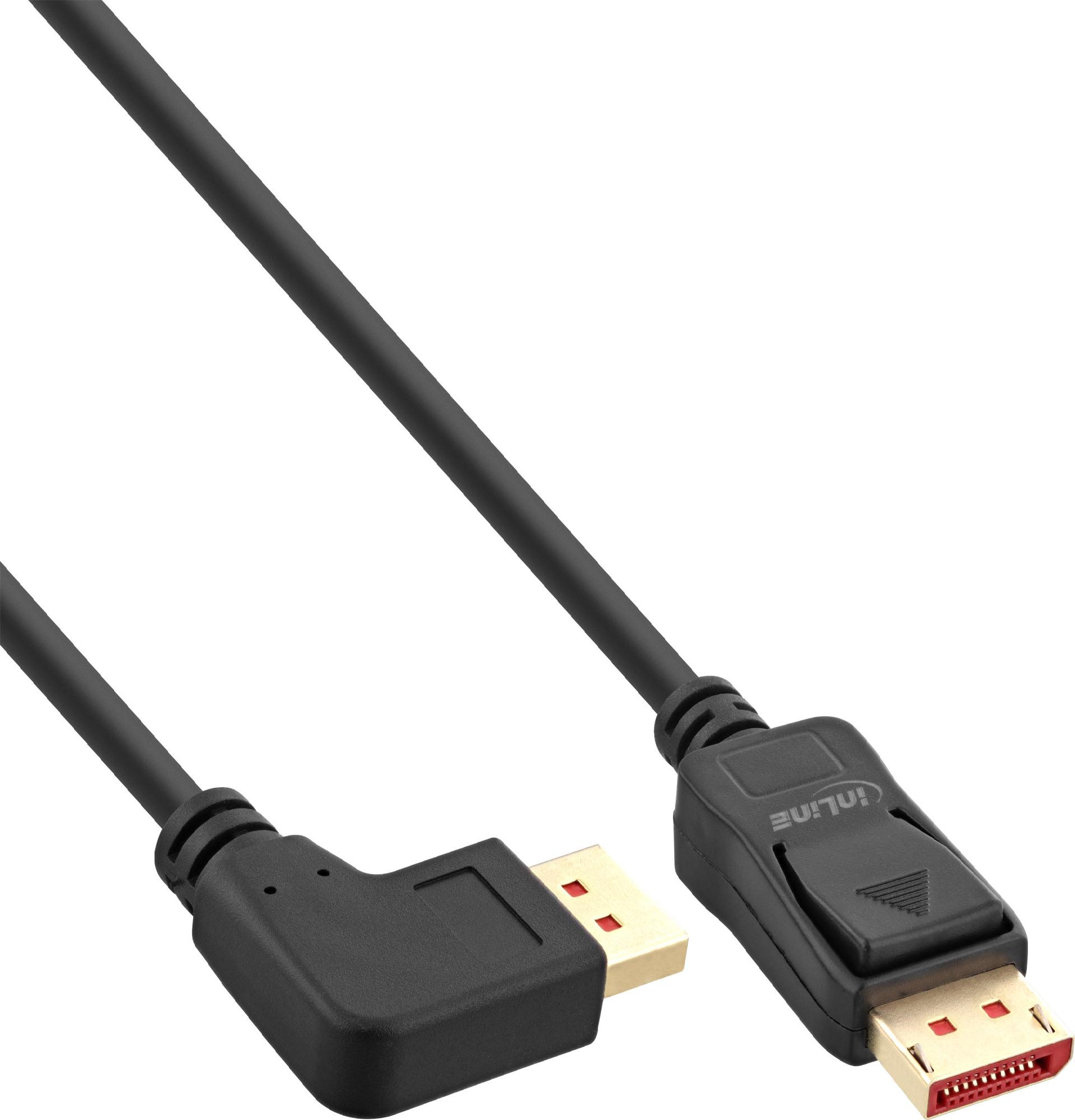 InLine DisplayPort 1.4 Kabel 1 m links gewinkelt auf gerade 8K Schwarz
