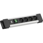 Bachmann CONNECTUS 4xUTE 1xSchalter 2.0m CEE7/7 Grau (BM005933)