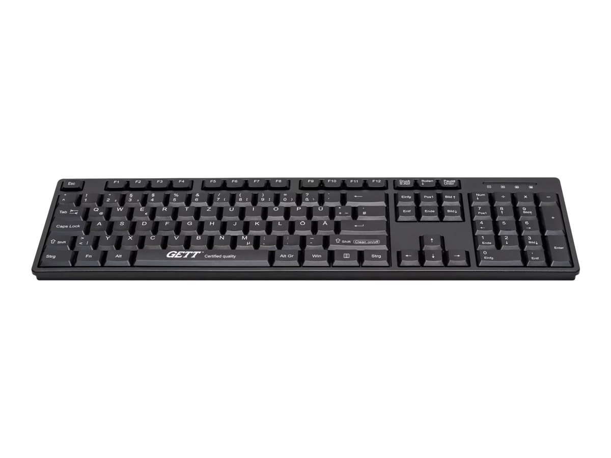 GCQ CleanType Easy Basic Tastatur 105 Tasten USB US-Layout Schwarz