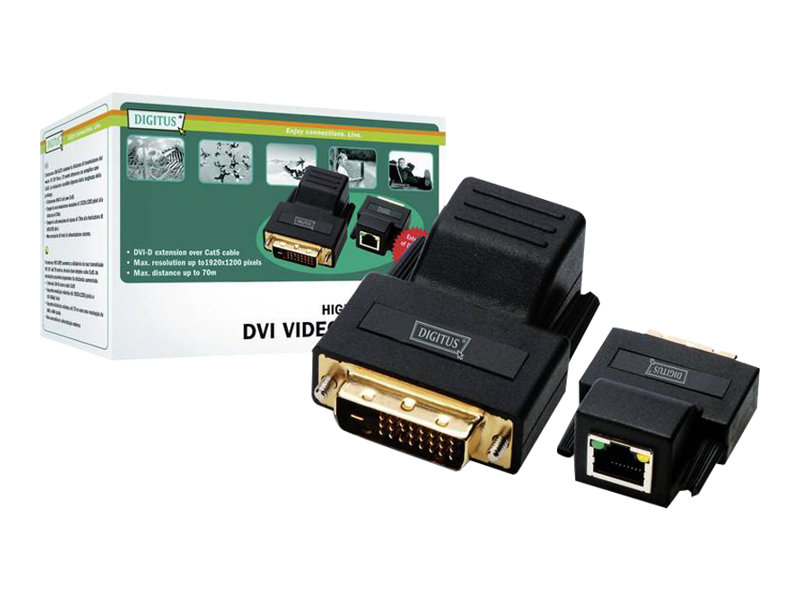 Digitus DS-54101 DVI Video Extender über Cat5/Cat6 bis 70 m Schwarz