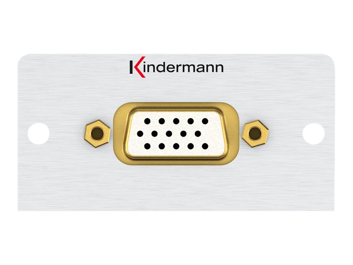 Kindermann Konnect 50 alu VGA (HD15) Modulares Faceplate-Snap-In 1 m Silber