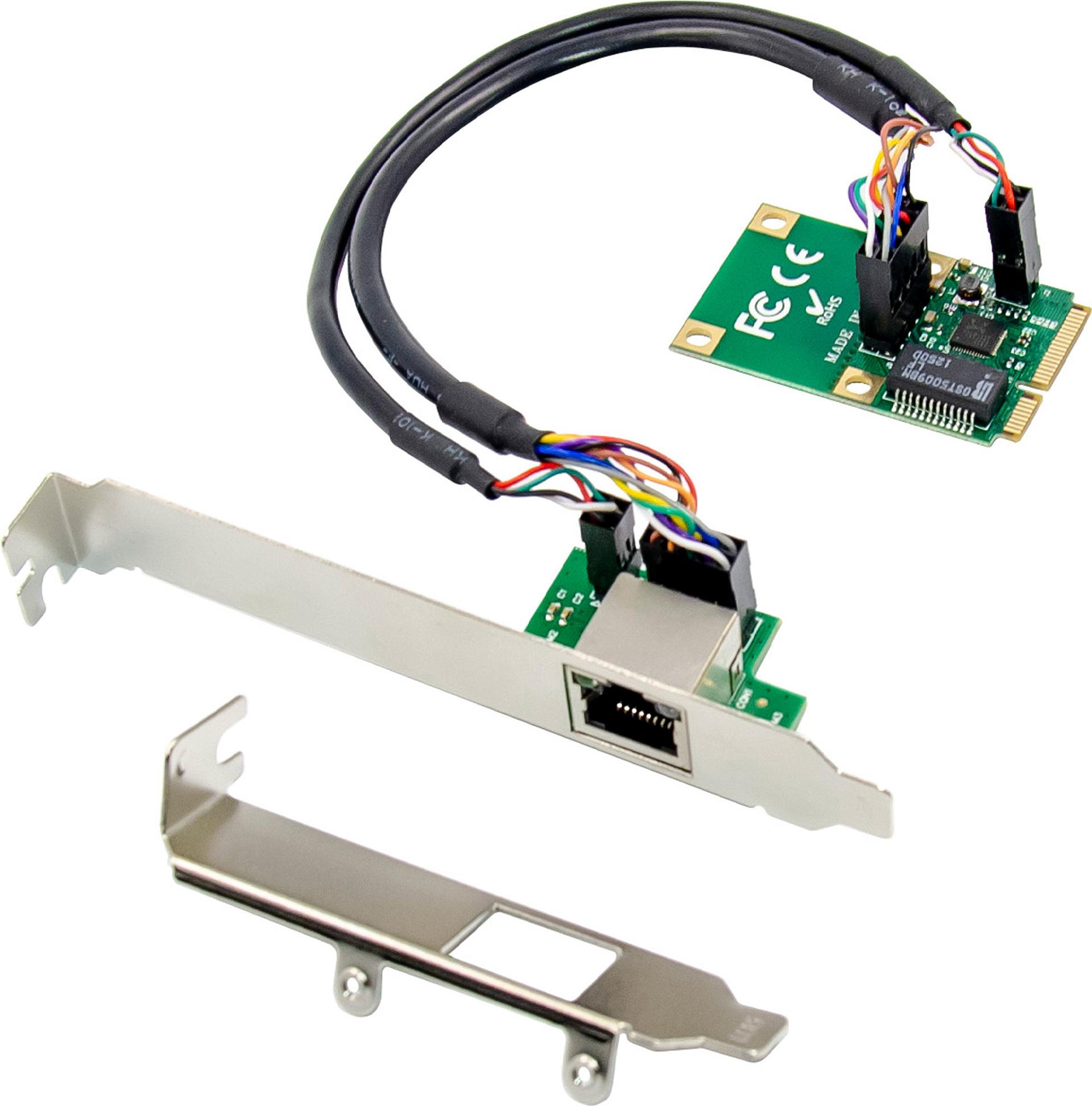 InLine Mini-PCIe Netzwerkkarte 1x RJ45 Half-Size inkl. RJ45-Modul (76622V)