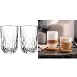 Esmeyer Leonardo Latte-Macchiato-Glas GOCCE, 380 ml, 2er Set Dekor mit Tropfenrelief, spülmaschinengeeignet, - 1 Stück (388-4615)