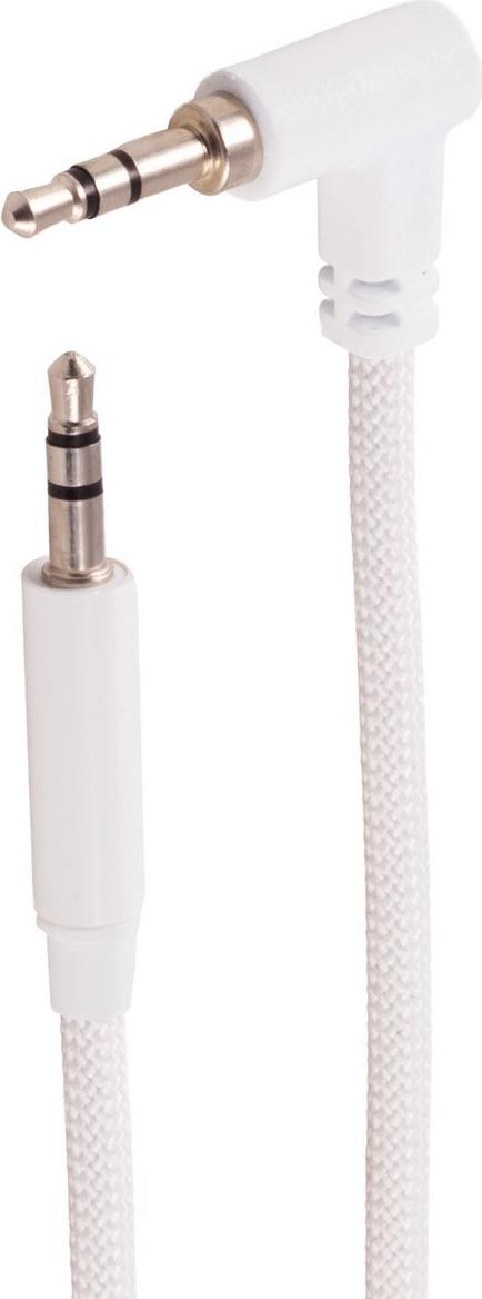 shiverpeaks ®--Audiokabel, 3.5mm Winkel-gerade Stecker, TRS, weiß, 1,2m (BS14-07126)