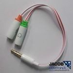 SANDBERG Head-Set converter Dual to Single. Konvertiert zweimal MiniJack von PC-Head-Set zu einmal kombi MiniJack. (508-59)