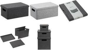 NHG Aufbewahrungsbox VEGA FELT STORAGE, Filz, S, hellgrau meliert, Material: Filz aus recyceltem PET, 1.100 g/qm, - 1 Stück (53830801)