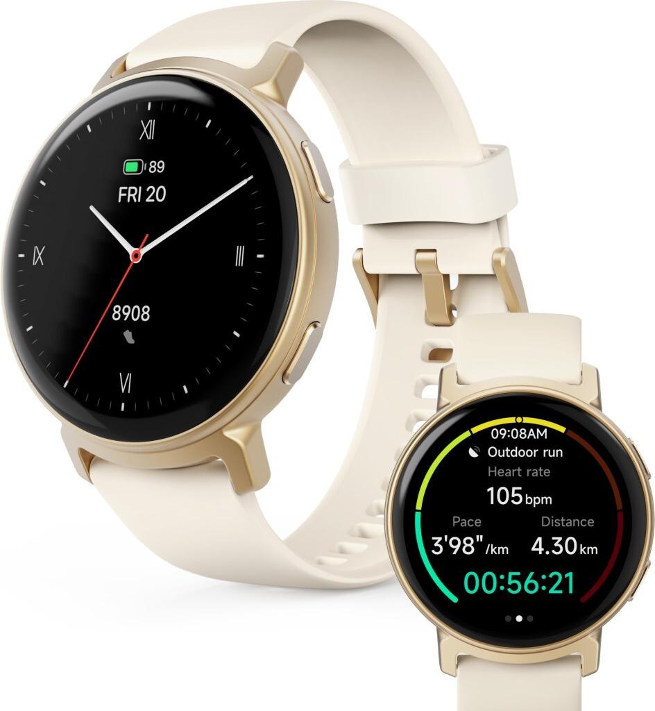 Hama Smartwatch Arion, GPS, AMOLED 43 mm, IP68 + 3 ATM, Telefonfunktion, Gold (00178664)