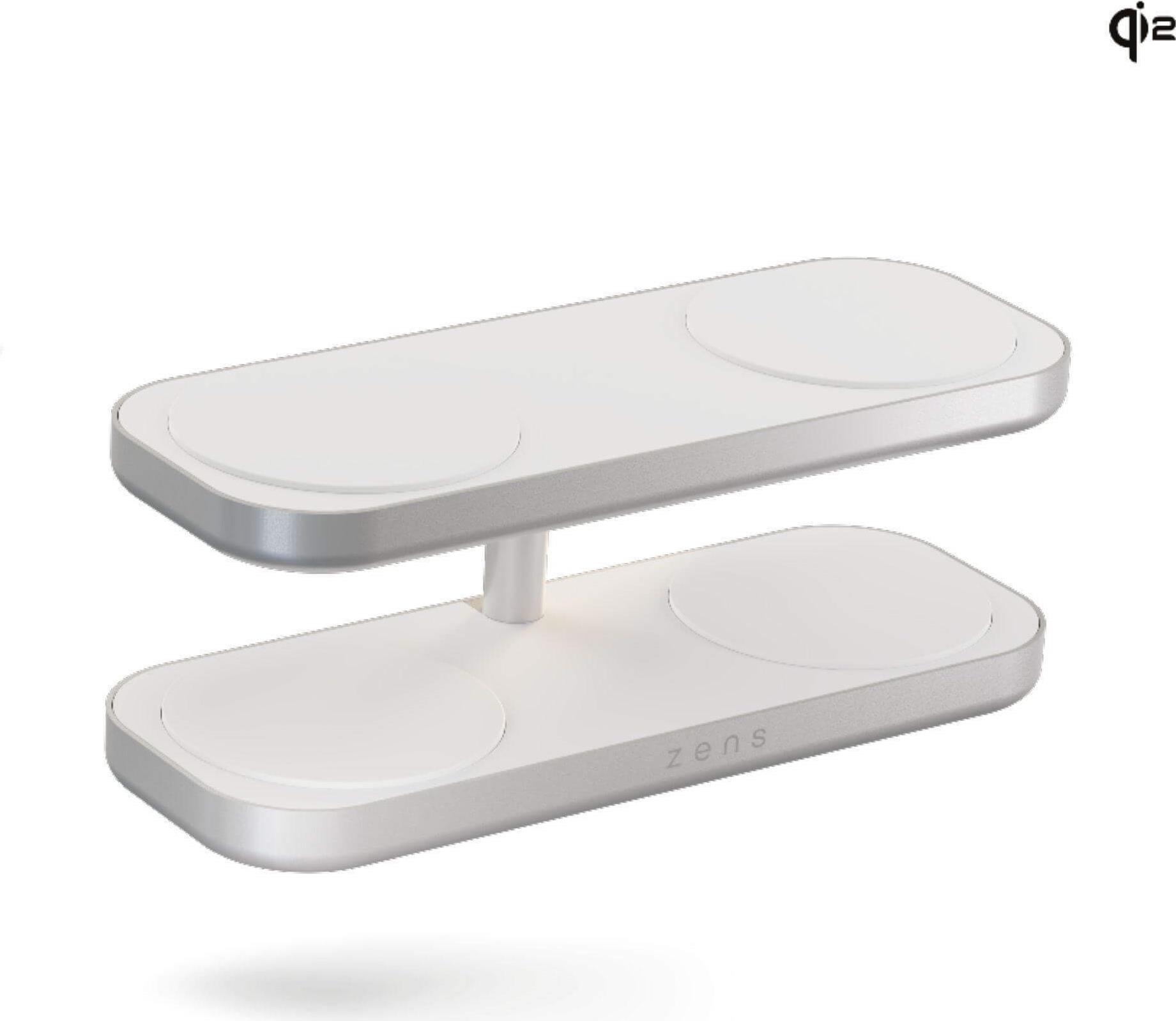 Zens Aluminium Series Quattro Wireless Charger Pro 4 mit Netzteil 65W | 4x 15W | Qi2 | weiß | ZEQC01W/00 (ZEQC01W/00)