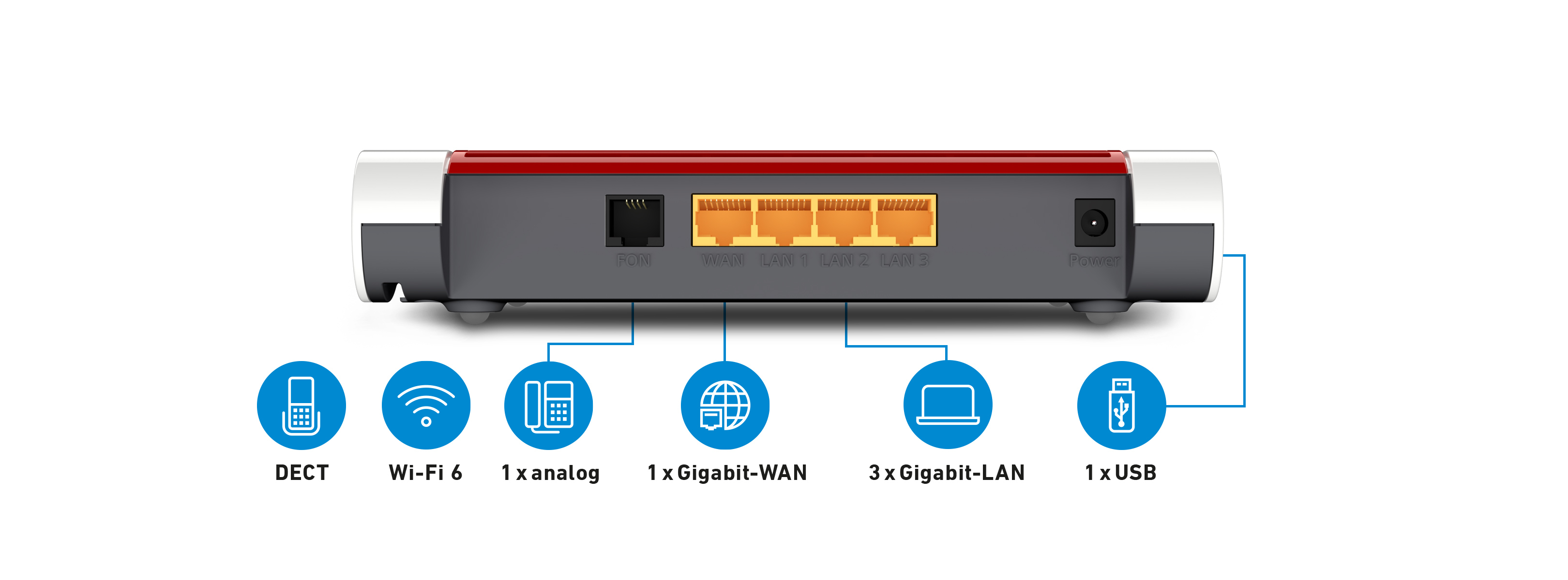 FRITZ!Box 4050 Wi-Fi 6 WLAN-Router 3 Gbps Schwarz,Weiß