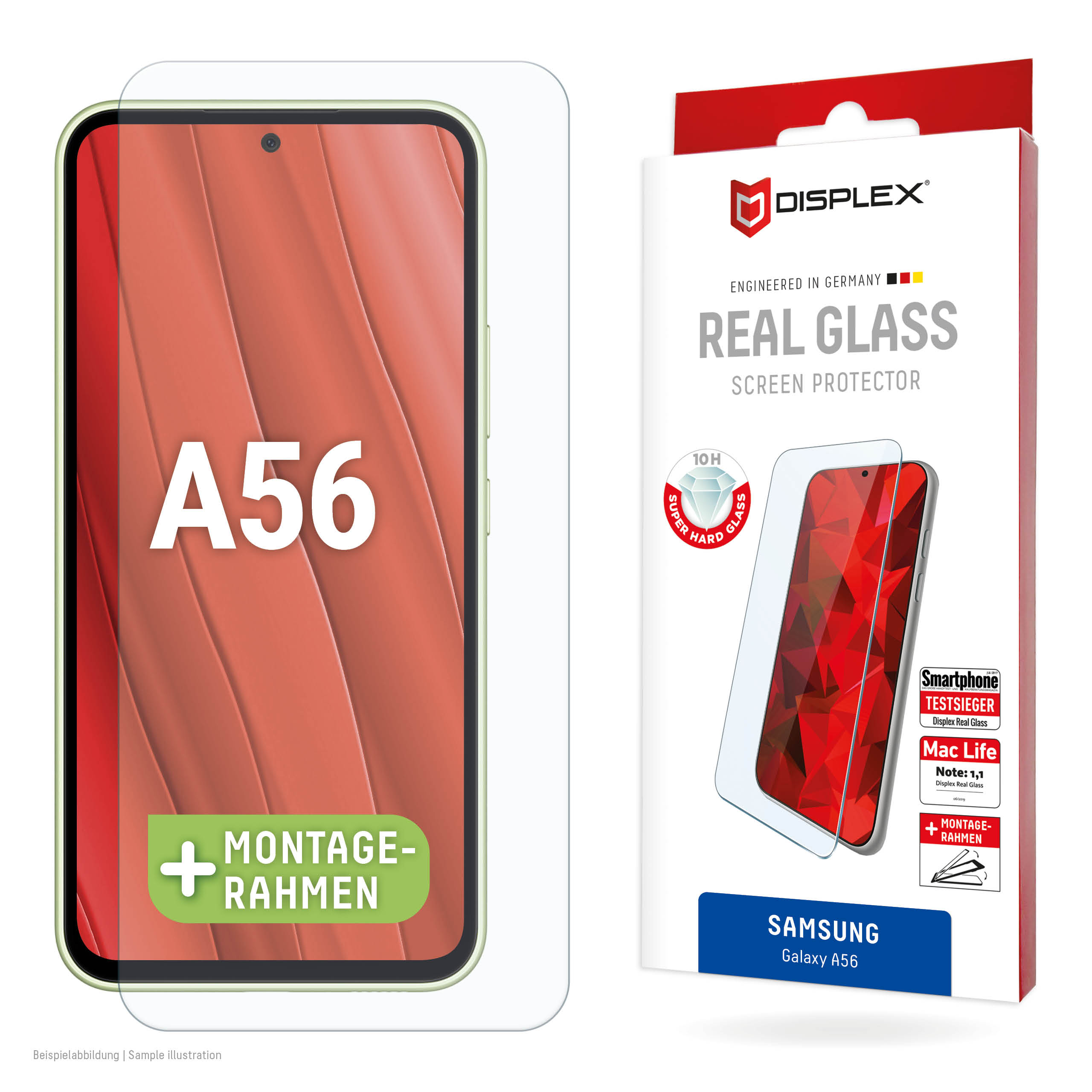 E.V.I. Displex Real Glass Displayschutzfolie für Samsung Galaxy A56 Gehärtetes Glas Transparent