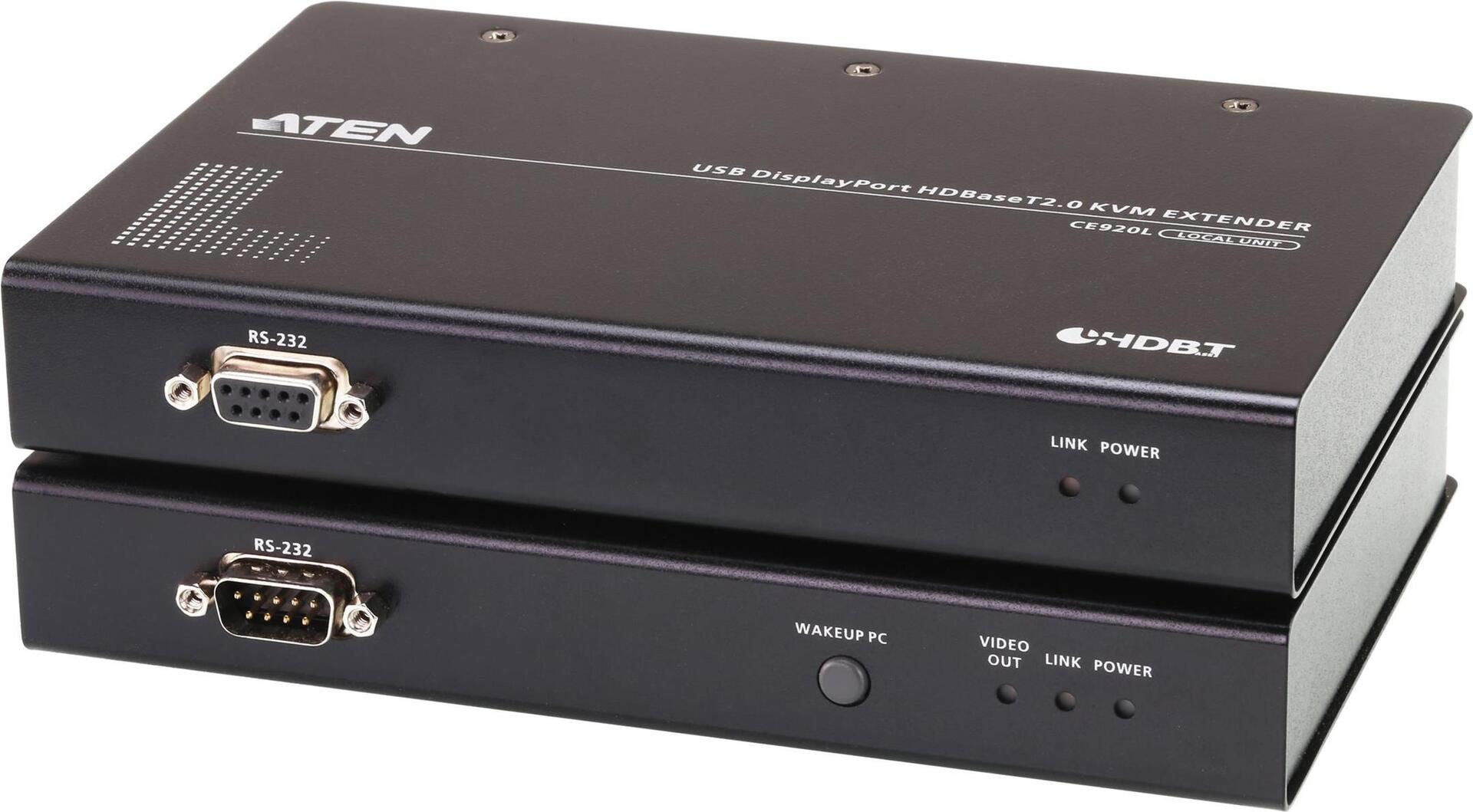 ATEN CE920-ATA-G KVM-Extender Set DisplayPort HDBaseT 2.0 4K 150 m Schwarz