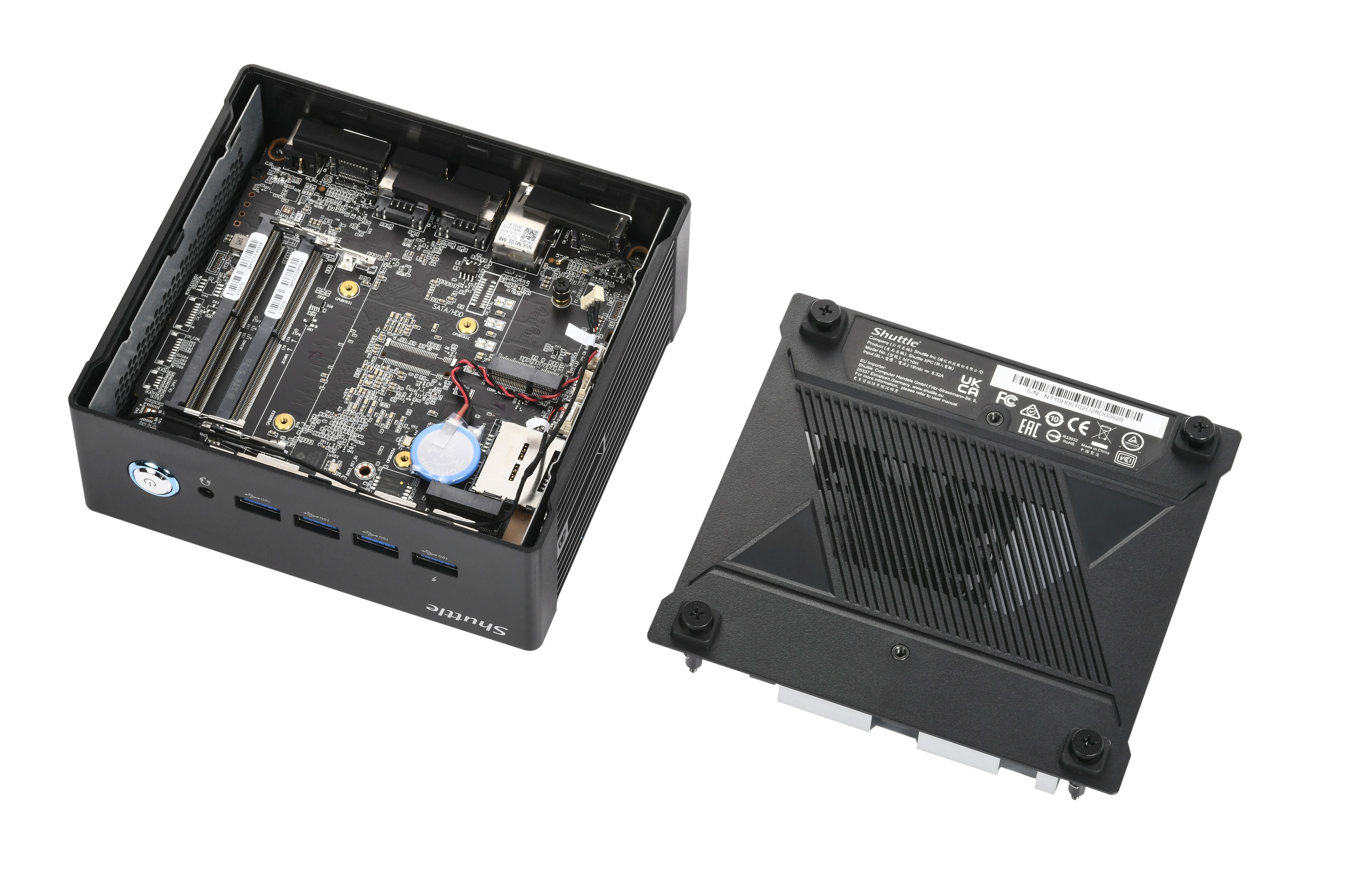 Shuttle XPC nano NA10H7 Barebone Mini-PC AMD Ryzen 7 8845HS Radeon 780M Schwarz