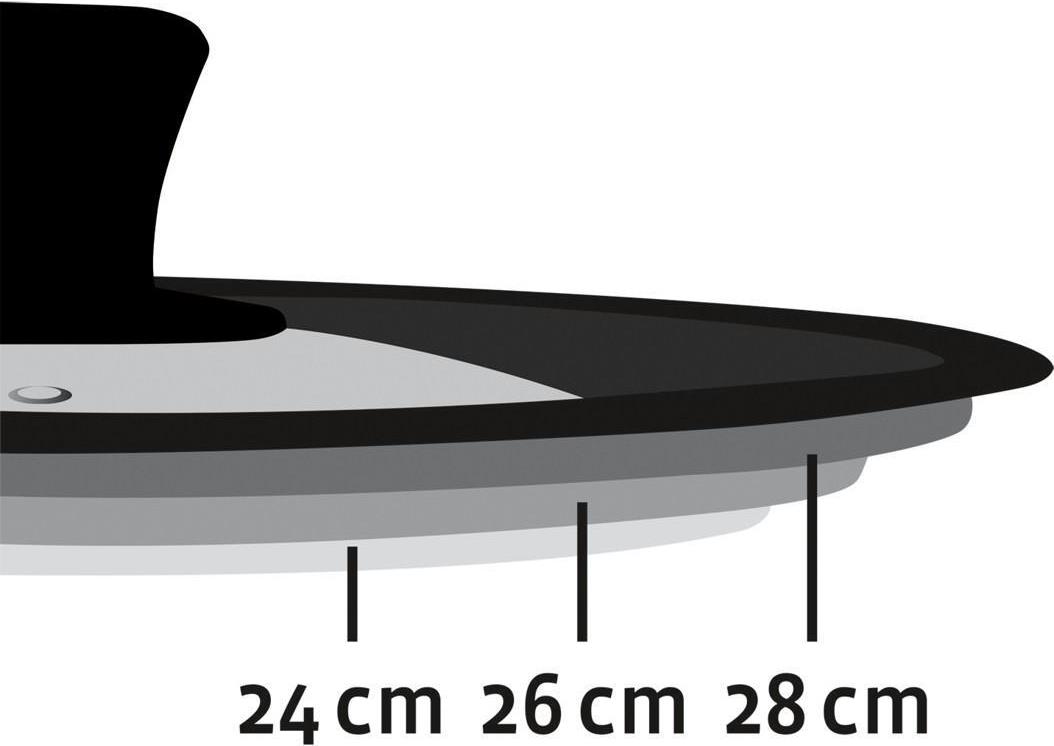 Xavax Universaldeckel 24/26/28 cm Glas Schwarz, Transparent