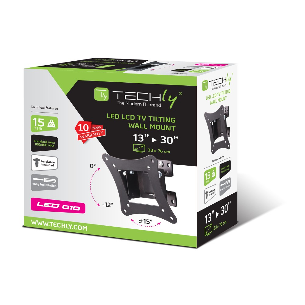 Techly ICA-LCD-901 Wandhalterung für LCD TV 13"-30" Schwarz