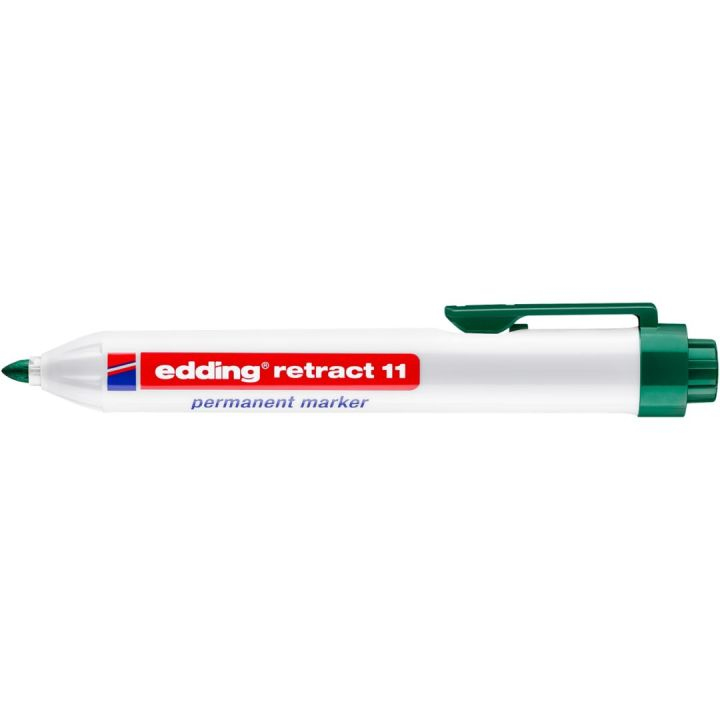 edding Retract 11 Permanentmarker 1,5–3 mm einziehbar 10 Stück Grün