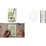 SAKURA Kreativ-Set Manga, 3 Stifte + Papier zum Zeichnen einer ausdrucksstarken Manga-Illustration, - 1 Stück (POAK3B)