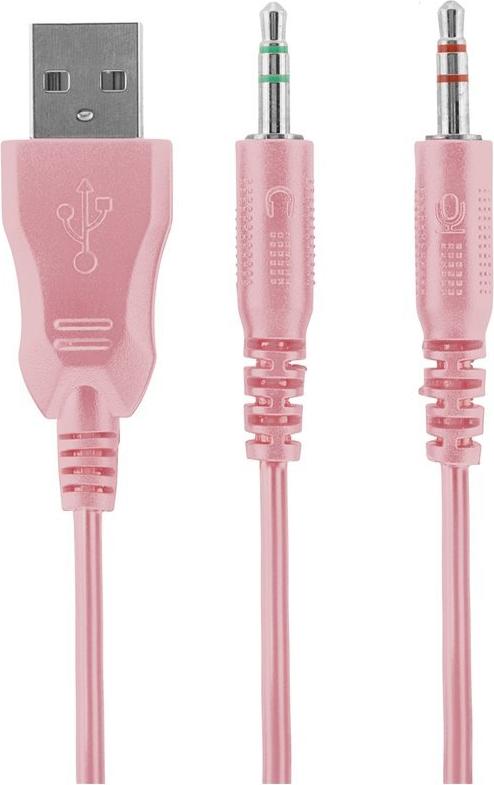 DELTACO GAMING Pink Line PH85 Gaming-Headset Kabelgebunden 3,5 mm Stereo Boom-Mikrofon Pink