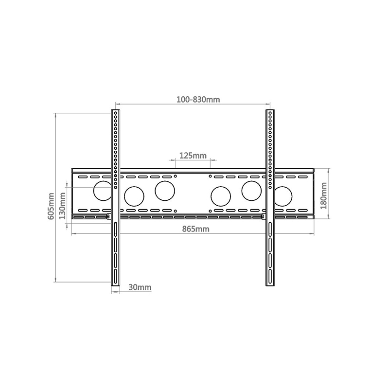 HAGOR WH 85 F-HD Wandhalterung 55"-110" bis 800 x 600 mm 125 kg Schwarz